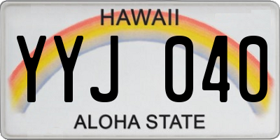 HI license plate YYJ040