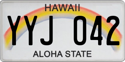 HI license plate YYJ042