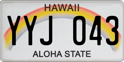 HI license plate YYJ043