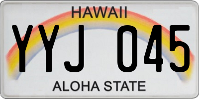 HI license plate YYJ045