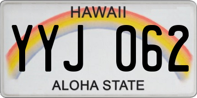 HI license plate YYJ062