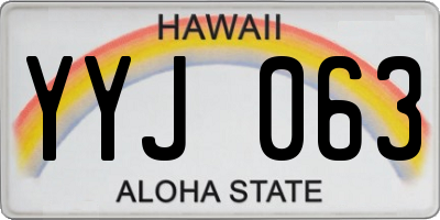 HI license plate YYJ063
