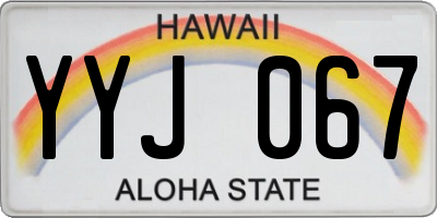 HI license plate YYJ067