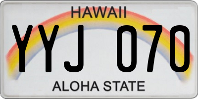 HI license plate YYJ070