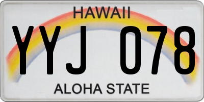 HI license plate YYJ078