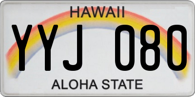 HI license plate YYJ080
