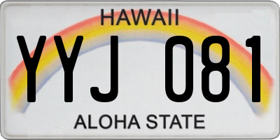 HI license plate YYJ081