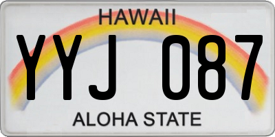 HI license plate YYJ087