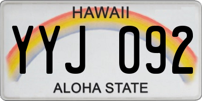 HI license plate YYJ092
