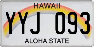 HI license plate YYJ093