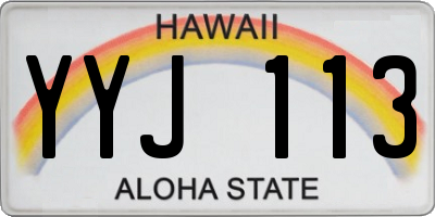 HI license plate YYJ113