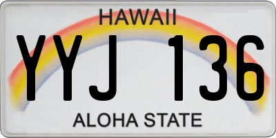 HI license plate YYJ136