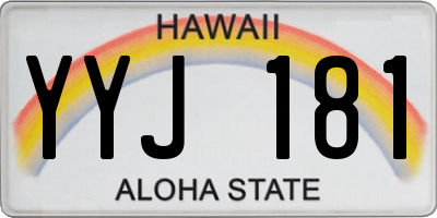 HI license plate YYJ181