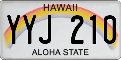 HI license plate YYJ210