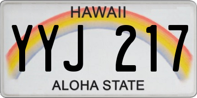 HI license plate YYJ217