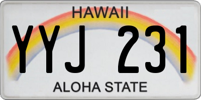 HI license plate YYJ231