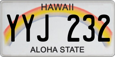 HI license plate YYJ232