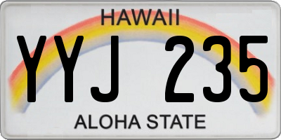 HI license plate YYJ235