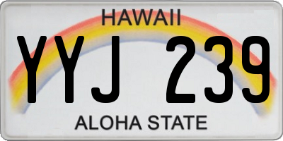 HI license plate YYJ239