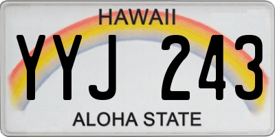 HI license plate YYJ243