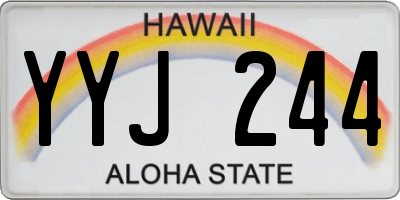 HI license plate YYJ244