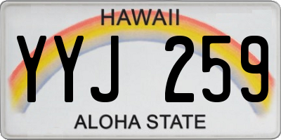 HI license plate YYJ259