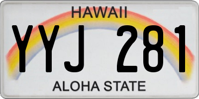 HI license plate YYJ281