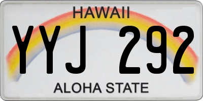 HI license plate YYJ292