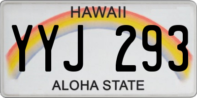 HI license plate YYJ293