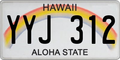 HI license plate YYJ312