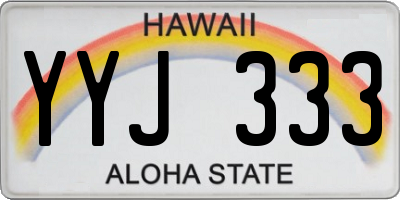 HI license plate YYJ333