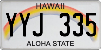 HI license plate YYJ335