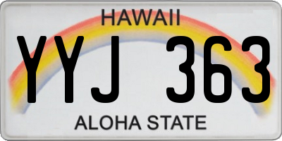 HI license plate YYJ363