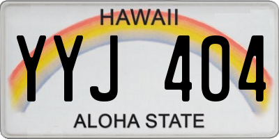 HI license plate YYJ404