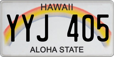 HI license plate YYJ405