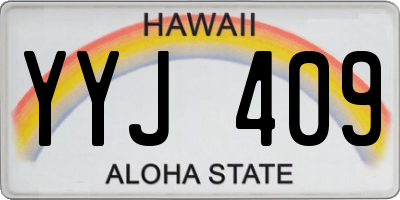 HI license plate YYJ409