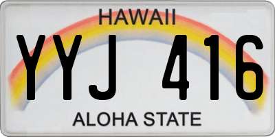 HI license plate YYJ416