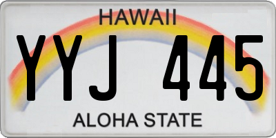 HI license plate YYJ445