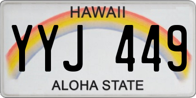 HI license plate YYJ449