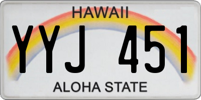 HI license plate YYJ451