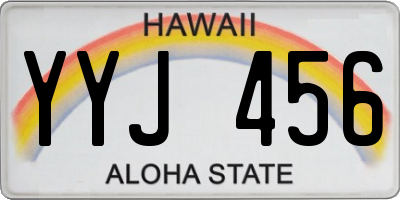 HI license plate YYJ456
