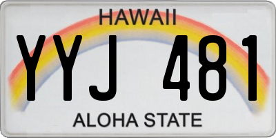 HI license plate YYJ481