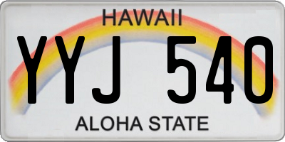 HI license plate YYJ540