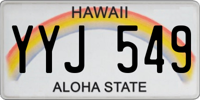 HI license plate YYJ549