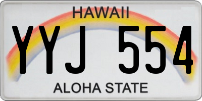 HI license plate YYJ554