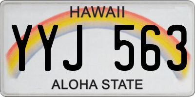 HI license plate YYJ563