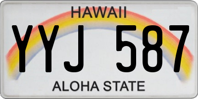 HI license plate YYJ587