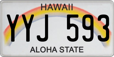 HI license plate YYJ593