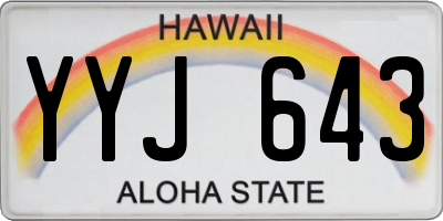 HI license plate YYJ643
