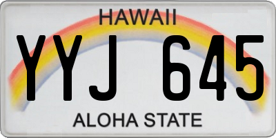 HI license plate YYJ645